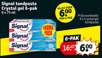 Kruidvat Signal tandpasta Crystal gel 6-pak aanbieding