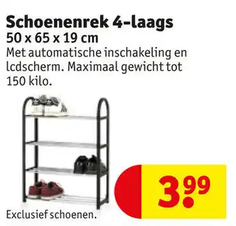 Kruidvat Schoenenrek 4-laags 50x65x19cm aanbieding