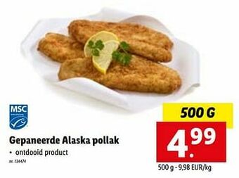 Lidl Gepaneerde alaska pollak aanbieding