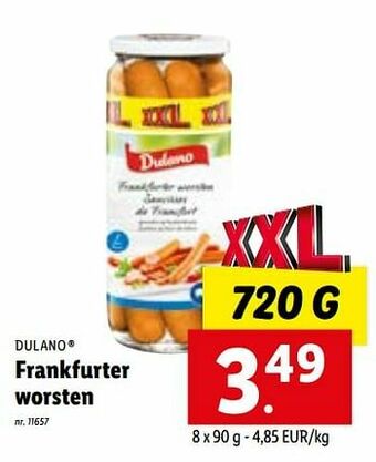 Lidl Frankfurter worsten aanbieding