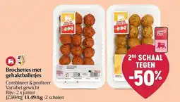 Delhaize Brochettes met gehaktballetjes aanbieding