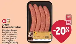 Delhaize Ardens hoevevarkensvlees aanbieding