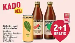Delhaize Biokefir, -maté of-kombucha aanbieding