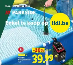 Lidl Parkside Accuregentonpomp 20V aanbieding