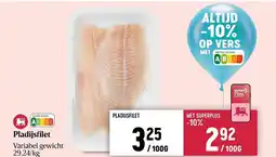 Delhaize Pladijsfilet aanbieding
