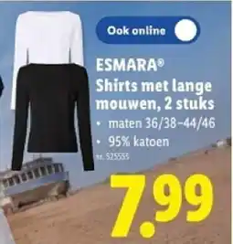 Lidl Esmar Shirts met Lange Mouwen aanbieding