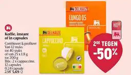 Delhaize Koffie, instant of in capsules aanbieding