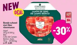 Delhaize Ronde schotel met fijne vleeswaren aanbieding