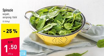 ALDI Spinazie 450g aanbieding