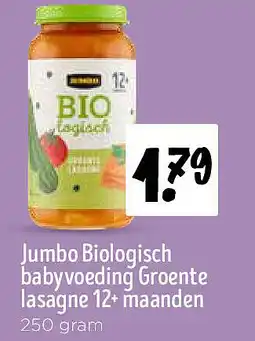 Jumbo Jumbo Biologisch babyvoeding Groente lasagne 12+ maanden aanbieding