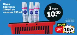 Kruidvat Nivea haarspray 250 ml en -mousse 150 ml aanbieding