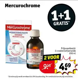 Kruidvat 2 x waterstofperoxide 200 ml aanbieding