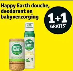 Kruidvat Happy Earth douche, deodorant en babyverzorging aanbieding