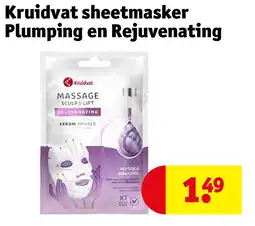 Kruidvat Kruidvat sheetmasker Plumping en Rejuvenating aanbieding