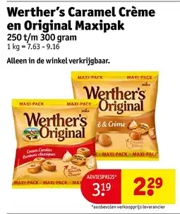 Kruidvat Werther’s Caramel Crème en Original Maxipak aanbieding