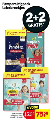 Kruidvat Pampers bigpack luierbroekjes aanbieding