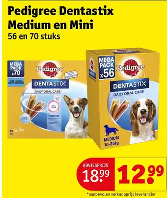 Kruidvat Pedigree Dentastix Medium en Mini aanbieding