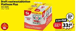 Kruidvat Dreft vaatwastabletten Platinum Plus aanbieding