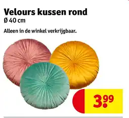 Kruidvat Velours kussen rond aanbieding