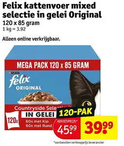 Kruidvat Felix kattenvoer mixed selectie in gelei Original aanbieding