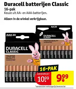 Kruidvat Duracell batterijen Classic aanbieding