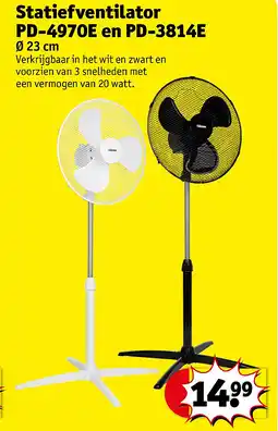 Kruidvat Statiefventilator PD-4970E en PD-3814E aanbieding