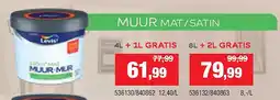 Hubo MUUR MAT/SATIN 4L + 1L GRATIS aanbieding