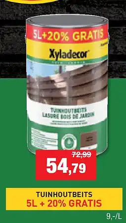 Hubo TUINHOUTBEITS 5L + 20% GRATIS aanbieding