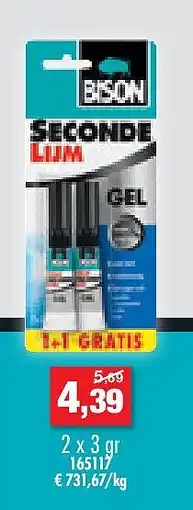 Hubo Bison secondelijm gel 3g aanbieding