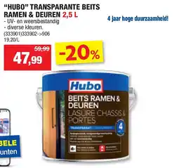 Hubo “HUBO” TRANSPARANTE BEITS RAMEN & DEUREN 2,5 L aanbieding