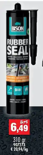 Hubo Bison Rubber Seal voegkit 310g zwart aanbieding