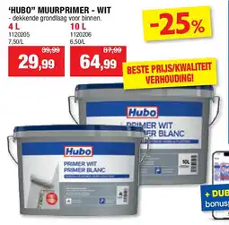 Hubo ‘HUBO” MUURPRIMER - WIT 4 L aanbieding