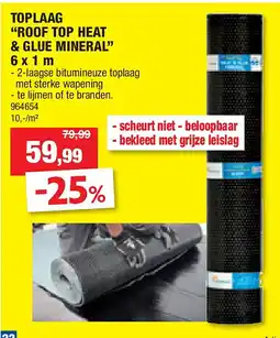 Hubo TOPLAAG “ROOF TOP HEAT & GLUE MINERAL” 6 x 1 m aanbieding