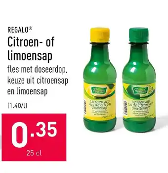 ALDI Citroen- of limoensap 25cl aanbieding