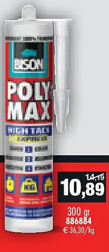 Hubo Bison High Tack Express montagelijm 300g transparant aanbieding