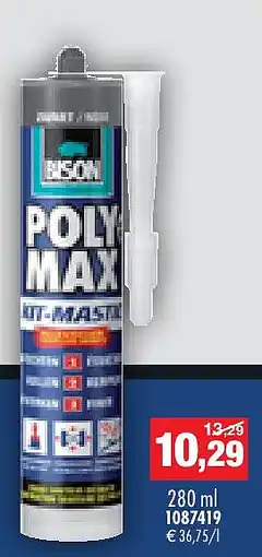 Hubo Bison Poly Max voegkit 280ml zwart aanbieding