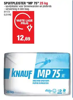 Hubo SPUITPLEISTER “MP 75” 25 kg aanbieding