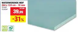 Hubo WATERWERENDE MDF 244 x 122 cm - 18 mm aanbieding