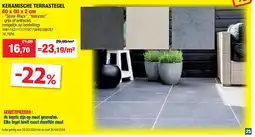 Hubo KERAMISCHE TERRASTEGEL 60 x 60 x 2 cm aanbieding
