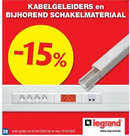 Hubo KABELGELEIDERS en BIJHOREND SCHAKELMATERIAAL aanbieding