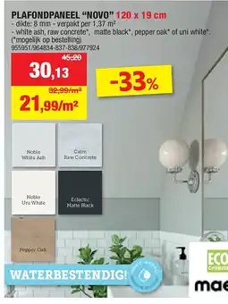 Hubo PLAFONDPANEEL “NOVO” 120 x 19 cm aanbieding