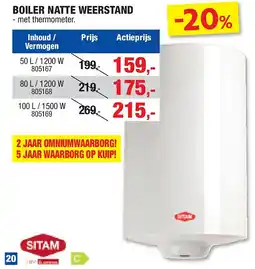 Hubo BOILER NATTE WEERSTAND aanbieding