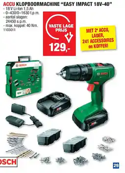 Hubo ACCU KLOPBOORMACHINE “EASY IMPACT 18V-40” aanbieding