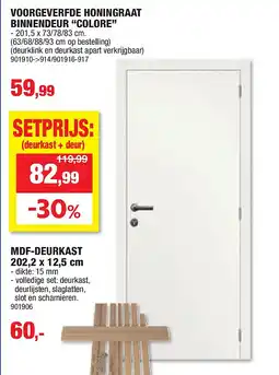 Hubo VOORGEVERFDE HONINGRAAT BINNENDEUR “COLORE” aanbieding