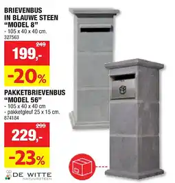 Hubo BRIEVENBUS IN BLAUWE STEEN “MODEL 8” aanbieding