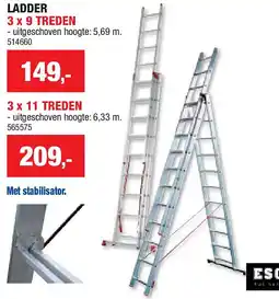 Hubo LADDER 3 x 9 TREDEN aanbieding