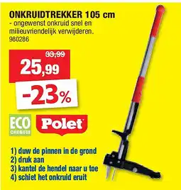 Hubo ONKRUIDTREKKER 105 cm aanbieding