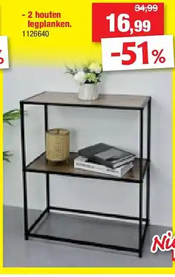 Hubo OPBERGREK 2 houten legplanken aanbieding