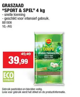 Hubo GRASZAAD “SPORT & SPEL” 4 kg aanbieding