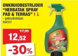 Hubo ONKRUIDBESTRIJDER “HERBATAK SPRAY PAD & TERRAS” 1 L aanbieding